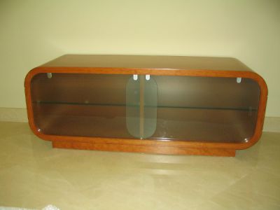 Meuble TV - portes en verre sablé coulissantes
