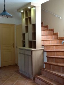 Bibliothèque en chêne cerusé
